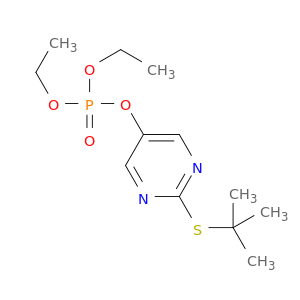 Phosphoric acid, 2-[(1,1-dimethylethyl)thio]-5-pyrimidinyl diethyl ester