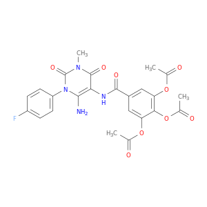 Benzamide,3,4,5-tris(acetyloxy)-N-[6-amino-1-(4-fluorophenyl)-1,2,3,4-tetrahydro-3-methyl-2,4-dioxo-5-pyrimidinyl]-