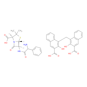 4-THIA-1-氮杂双环[3.2.0]庚烷-2-羧酸,6-[(氨基苯基乙酰基)氨基]-3,3-二甲基-7-氧代,[2S-[2α,5α,6β(s*)]]-,4,4'-甲基比[3-羟基-2-萘甲酸羧酸甲酯](2：1)