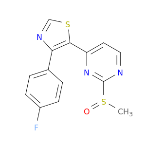Pyrimidine, 4-[4-(4-fluorophenyl)-5-thiazolyl]-2-(methylsulfinyl)-