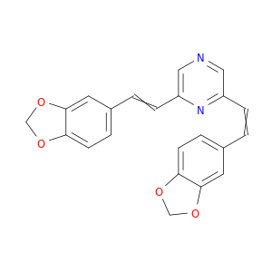 Pyrazine, 2,6-bis[2-(1,3-benzodioxol-5-yl)ethenyl]-
