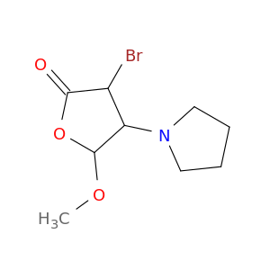 2(3H)-Furanone, 3-bromodihydro-5-methoxy-4-(1-pyrrolidinyl)-