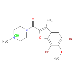 piperazine, 1-((5,7-dibromo-6-methoxy-3-methylbenzofuran-2-yl)carbonyl)-4-methyl-, hydrochloride