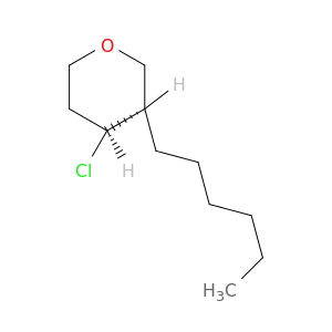 2H-Pyran, 4-chloro-3-hexyltetrahydro-, cis-