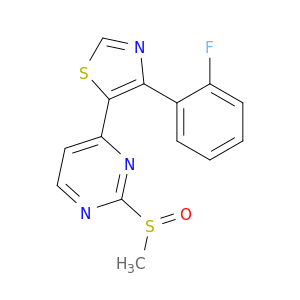 Pyrimidine, 4-[4-(2-fluorophenyl)-5-thiazolyl]-2-(methylsulfinyl)-