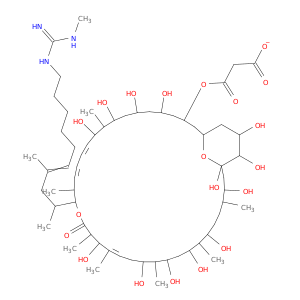 3-oxo-3-[[1,3,7,9,11,13,17,27,29,31,33,39,40-tridecahydroxy-4,8,12,16,18,22,28-heptamethyl-21-[(E)-4-methyl-10-[(N-methylcarbamimidoyl)amino]dec-4-en-2-yl]-19-oxo-20,41-dioxabicyclo[35.3.1]hentetraconta-15,23,25-trien-35-yl]oxy]propanoic acid