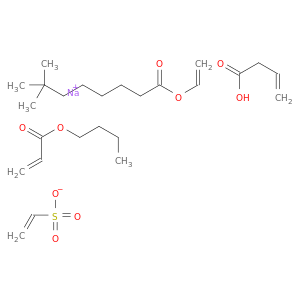 sodium; but-3-enoic acid; butyl prop-2-enoate; ethenesulfonate; ethenyl 7,7-dimethyloctanoate