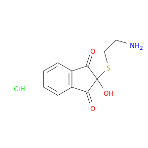 1H-Indene-1,3(2H)-dione,2-[(2-aminoethyl)thio]-2-hydroxy-, hydrochloride (1:1)