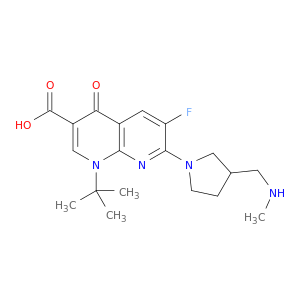 1-tert-butyl-6-fluoro-7-{3-[(methylamino)methyl]pyrrolidin-1-yl}-4-oxo-1,4-dihydro-1,8-naphthyridine-3-carboxylic acid