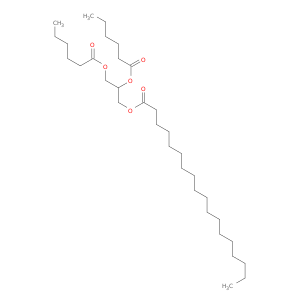Octadecanoic acid, 2,3-bis[(1-oxohexyl)oxy]propyl ester