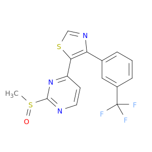 Pyrimidine, 2-(methylsulfinyl)-4-[4-[3-(trifluoromethyl)phenyl]-5-thiazolyl]-