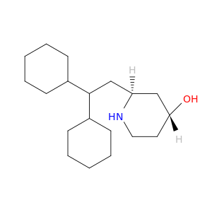 4-Piperidinol, 2-(2,2-dicyclohexylethyl)-, trans-