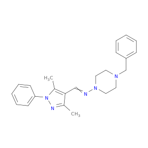 N-[(3,5-二甲基-1-苯基-1H-吡唑-4-基)亚甲基]-4-(苯基甲基)-1-哌嗪胺