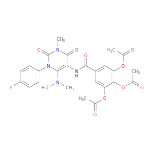 Benzamide,3,4,5-tris(acetyloxy)-N-[6-(dimethylamino)-1-(4-fluorophenyl)-1,2,3,4-tetrahydro-3-methyl-2,4-dioxo-5-pyrimidinyl]-