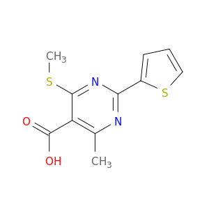 4-Methyl-6-(methylsulfanyl)-2-(thiophen-2-yl)pyrimidine-5-carboxylic Acid
