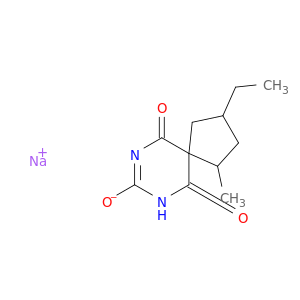 sodium 3-ethyl-1-methyl-6,10-dioxo-7,9-diazaspiro[4.5]dec-7-en-8-olate