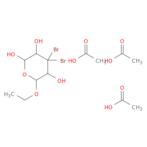 2H-Pyran-2,3,5-triol, 4,4-dibromo-6-ethoxytetrahydro-, triacetate