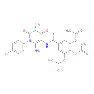 Benzamide,3,4,5-tris(acetyloxy)-N-[6-amino-1-(4-chlorophenyl)-1,2,3,4-tetrahydro-3-methyl-2,4-dioxo-5-pyrimidinyl]-