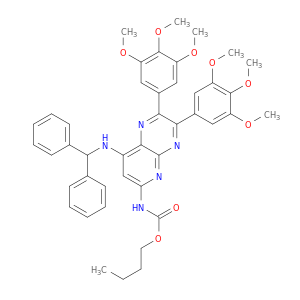 Pyrido[2,3-b]pyrazine-6-carbamic acid, 8-[(diphenylmethyl)amino]-2,3-bis(3,4,5-trimethoxyphenyl)-,butyl ester (8CI)
