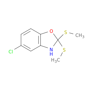 Benzoxazole, 5-chloro-2,3-dihydro-2,2-bis(methylthio)-