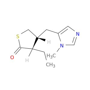 2(3H)-Thiophenone,3-ethyldihydro-4-[(1-methyl-1H-imidazol-5-yl)methyl]-, (3S,4R)-