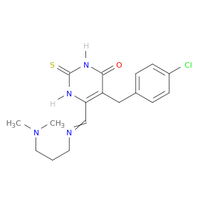 4(1H)-Pyrimidinone, 5-[(4-chlorophenyl)methyl]-6-[[[3-(dimethylamino)propyl]imino]methyl]-2,3-dihydro-2-thioxo-