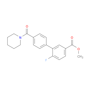 Methyl 4-fluoro-3-[4-(piperidinocarbonyl)phenyl]benzoate