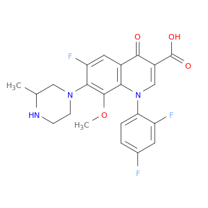 1-(2,4-difluorophenyl)-6-fluoro-8-methoxy-7-(3-methylpiperazin-1-yl)-4-oxo-1,4-dihydroquinoline-3-carboxylic acid