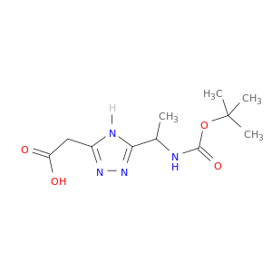 2-(5-(1-((tert-Butoxycarbonyl)amino)ethyl)-1H-1,2,4-triazol-3-yl)acetic acid