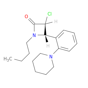 2-Azetidinone, 1-butyl-3-chloro-4-[2-(1-piperidinyl)phenyl]-, trans-