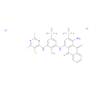 2-蒽磺酸,1-氨基-4-[[3-[(5-氯-2,6-二氟-4-嘧啶基)氨基]-2-甲基-5-硫氧基苯基]氨基]-9,10-二氢-9,10-二恶英,钠盐(1：2)