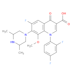 1-(2,4-difluorophenyl)-7-(3,5-dimethylpiperazin-1-yl)-6-fluoro-8-methoxy-4-oxo-1,4-dihydroquinoline-3-carboxylic acid