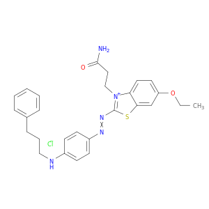 苯并噻唑鎓,3-(3-氨基-3-氧丙基丙基)-6-乙氧基-2-[2-[4-乙基(苯基甲基)氨基]苯基]二亚苯基]-,氯化物(1：1)