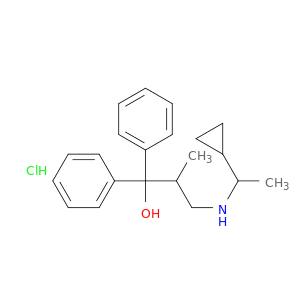 3-[(1-cyclopropylethyl)amino]-2-methyl-1,1-diphenylpropan-1-ol hydrochloride(1:1)