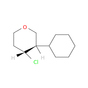 2H-Pyran, 4-chloro-3-cyclohexyltetrahydro-, trans-