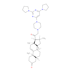 Pregn-9(11)-ene-3,20-dione, 21-(4-(2,6-di-1-pyrrolidinyl-4-pyrimidinyl)-1-piperazinyl)-16-methyl-, (5alpha,16alpha)-
