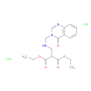 Propanedioic acid,2-[[[(4-oxo-3(4H)-quinazolinyl)methyl]amino]methyl]-, 1,3-diethyl ester,hydrochloride (1:2)