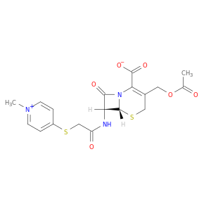 Pyridinium, 4-((2-((3-((acetyloxy)methyl)-2-carboxy-8-oxo-5-thia-1-azabicyclo(4.2.0)oct-2-en-7-yl)amino)-2-oxoethyl)thio)-1-methyl-, hydroxide, inner salt, (6R-trans)-