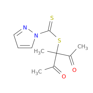 1H-Pyrazole-1-carbodithioic acid, 1-acetyl-1-methyl-2-oxopropyl ester