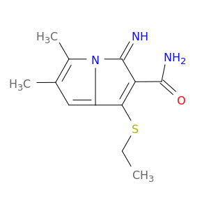 3H-Pyrrolizine-2-carboxamide, 1-(ethylthio)-3-imino-5,6-dimethyl-