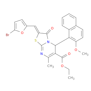 ETHYL (8Z)-8-[(5-BROMO-2-FURYL)METHYLIDENE]-2-(2-METHOXYNAPHTHALEN-1-YL)-4-METHYL-9-OXO-7-THIA-1,5-DIAZABICYCLO[4.3.0]NONA-3,5-DIENE-3-CARBOXYLATE