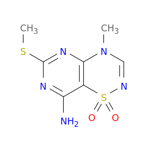 4H-PYRIMIDO[4,5-E]-1,2,4-THIADIAZIN-8-AMINE, 4-METHYL-6-(METHYLTHIO)-, 1,1-DIOXIDE