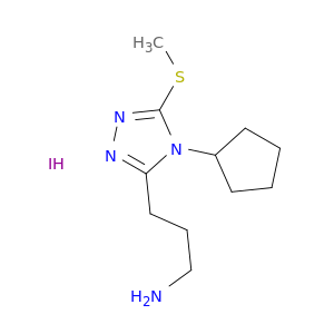 3-[4-Cyclopentyl-5-(methylsulfanyl)-4H-1,2,4-triazol-3-yl]propan-1-amine Hydroiodide