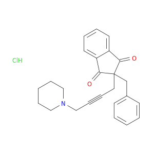1H-Indene-1,3(2H)-dione,2-(phenylmethyl)-2-[4-(1-piperidinyl)-2-butyn-1-yl]-, hydrochloride (1:1)