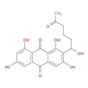 9,10-Anthracenedione, 1,3,6,8-tetrahydroxy-2-(1-hydroxy-5-oxohexyl)-