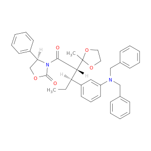 [4R-[3(2S*,3S*),4R*]]-3-[3-[3-[Bis(phenylmethyl)amino]phenyl]-2-(2-methyl-1,3-dioxolan-2-yl)-1-oxopentyl]-4-phenyl-2-oxazolidinone
