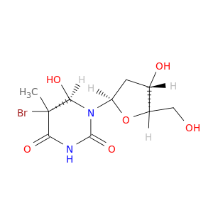 Thymidine, 5-bromo-5,6-dihydro-6-hydroxy-, (5R,6R)-