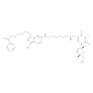 1-[(2r,5s)-5-(hydroxymethyl)-2,5-dihydrofuran-2-yl]-5-[[6-[[5-methyl-7-(7-oxo-7-phenyl-heptyl)imidazo[5,1-f]pyridazin-2-yl]amino]hexylamino]methyl]pyrimidine-2,4-dione