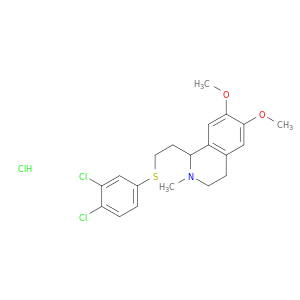 Isoquinoline,1-[2-[(3,4-dichlorophenyl)thio]ethyl]-1,2,3,4-tetrahydro-6,7-dimethoxy-2-methyl-,hydrochloride (1:1)