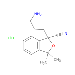 1-Isobenzofurancarbonitrile,1-(3-aminopropyl)-1,3-dihydro-3,3-dimethyl-, hydrochloride (1:1)